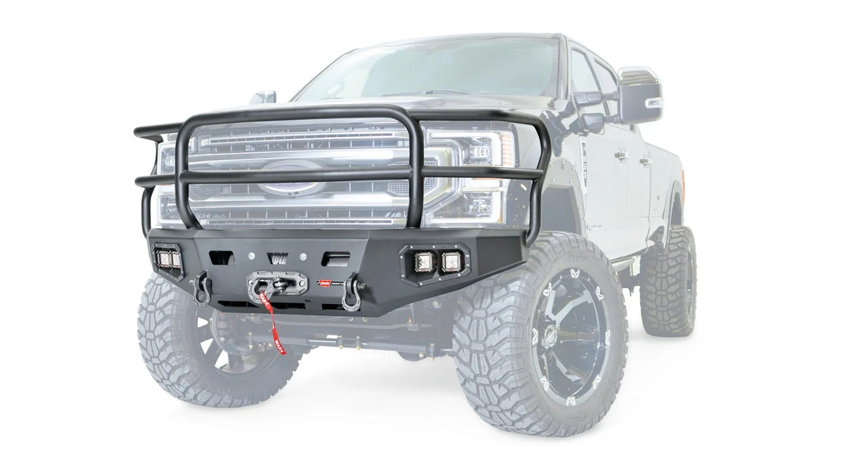 WARN Ascent HD Front Bumper with Full Grille Guard for 2017-2022 Ford F-250/F-350