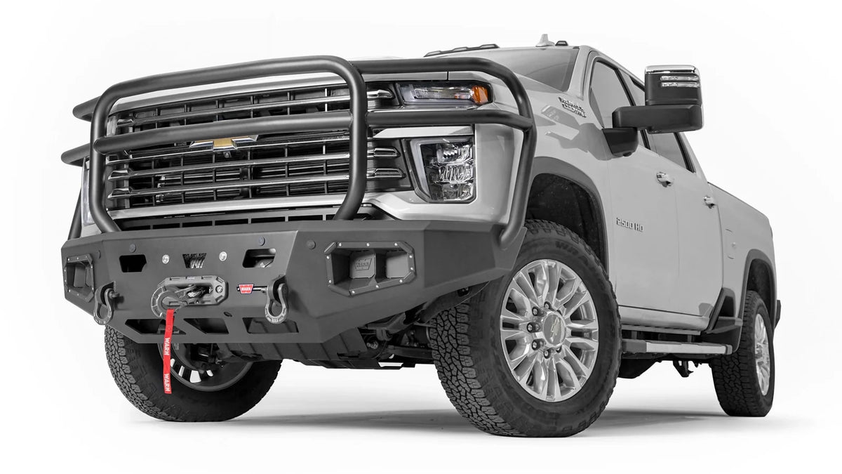 WARN Ascent HD Front Bumper with Full Grille Guard for 2020-2023 Chevrolet Silverado 2500/3500 HD