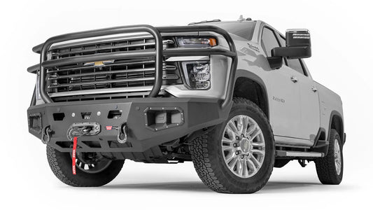 WARN Ascent HD Front Bumper with Full Grille Guard for 2020-2023 Chevrolet Silverado 2500/3500 HD