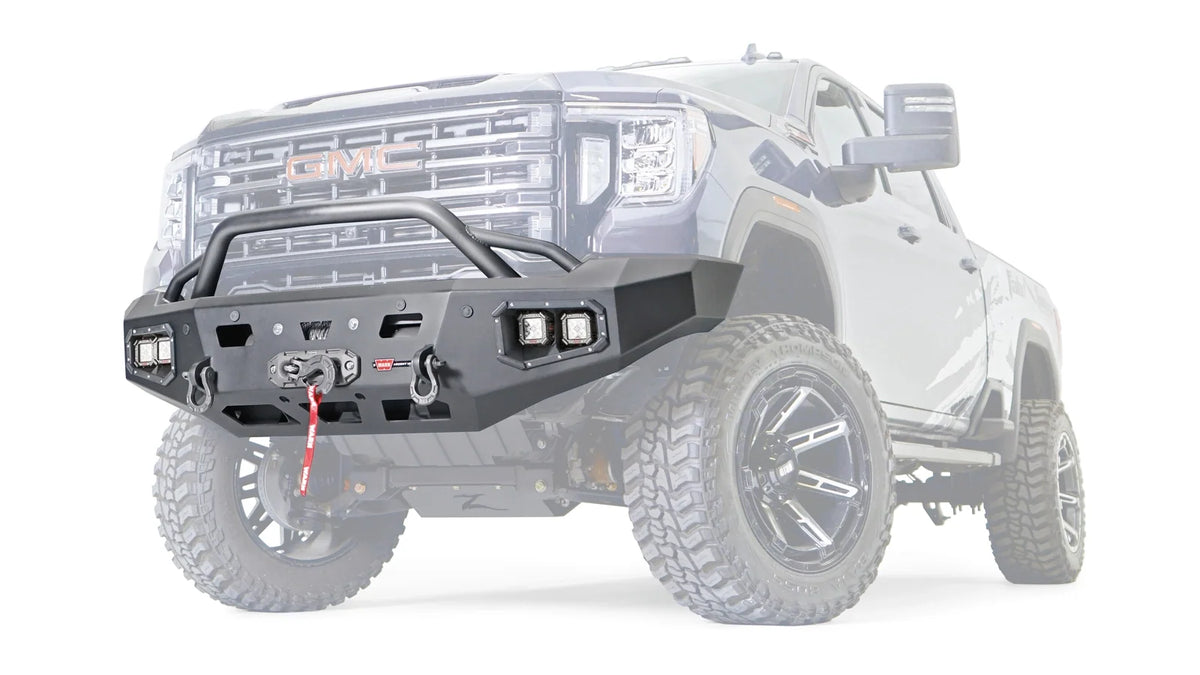 WARN Ascent HD Front Bumper with Prerunner Grille Guard for 2020-2023 GMC Sierra 2500/3500 HD