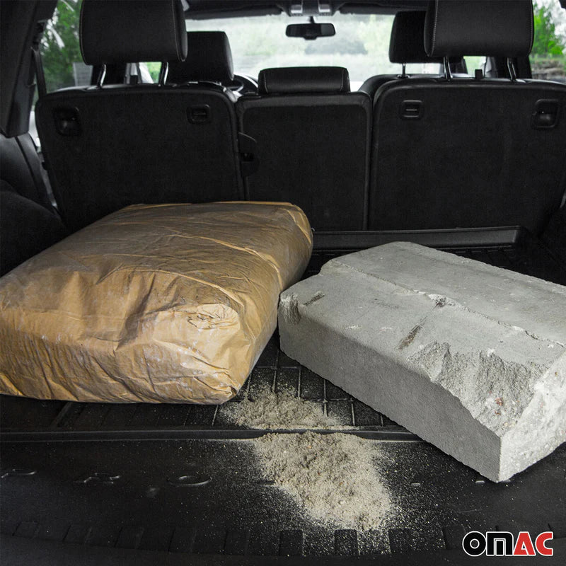 OMAC USA Premium Cargo Liner Trunk Rubber Mat for Car – Fits with 2004-2011 BMW 3 Series E90 – All Weather Heavy Duty, Black (1 Pc)