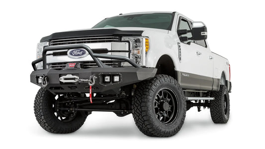 WARN Ascent Front Bumper with Prerunner Grille Guard for 2017-2022 Ford Super Duty