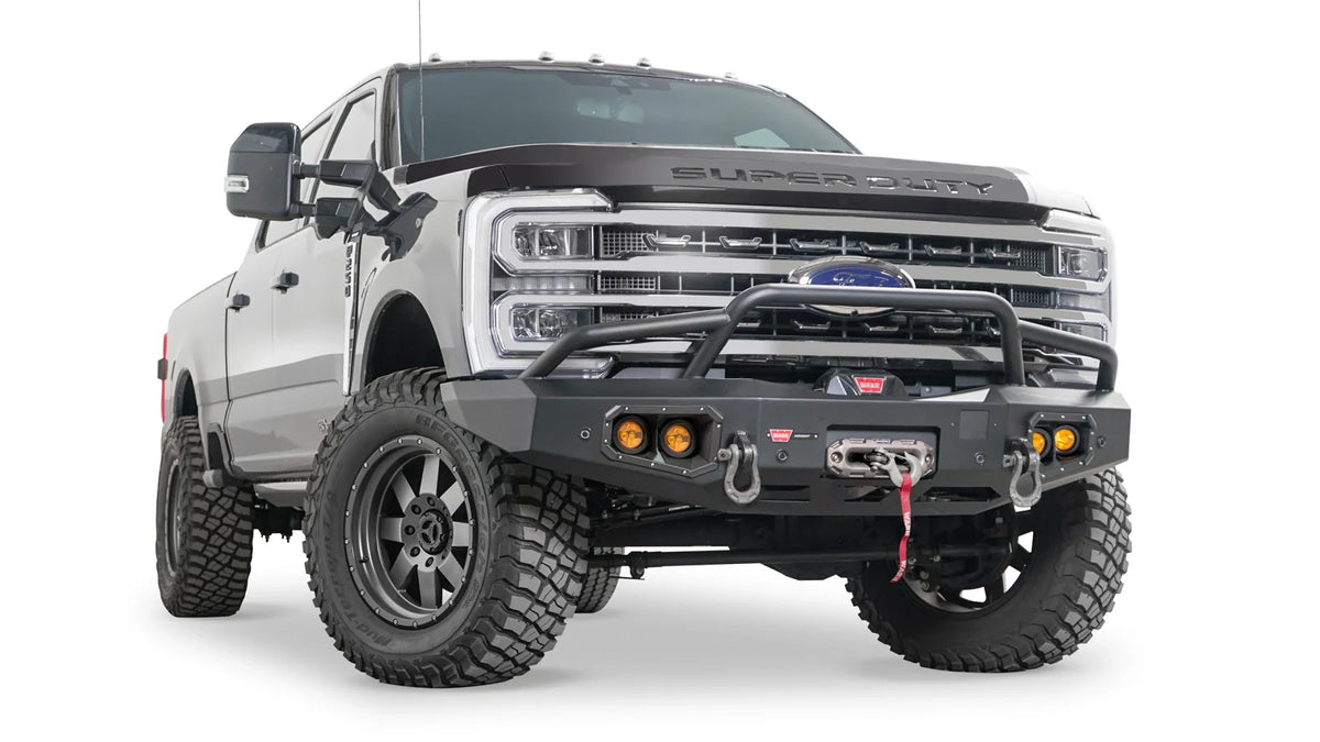 WARN Ascent Front Bumper with Prerunner Grille Guard for 2023-2026 Ford Super Duty