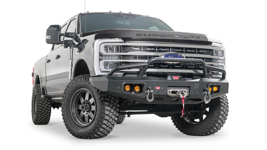 WARN Ascent Front Bumper with Prerunner Grille Guard for 2023-2026 Ford Super Duty