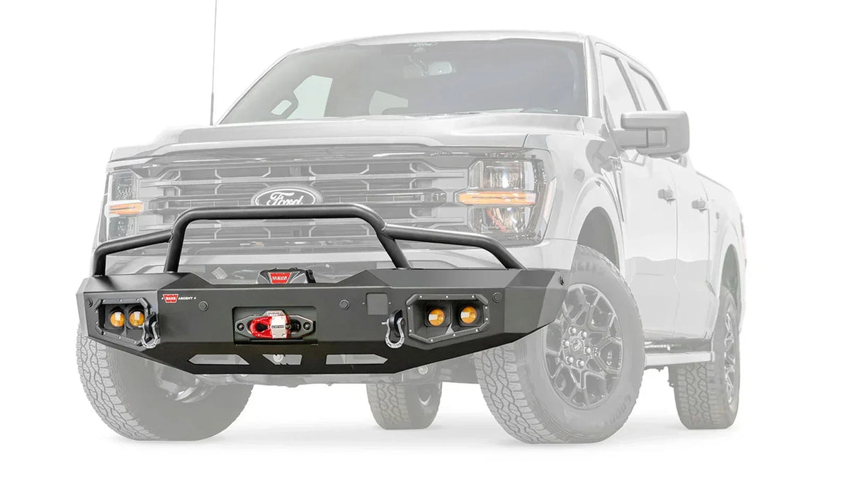 WARN Ascent Front Bumper with Prerunner Grille Guard for 2024-2025 Ford F-150