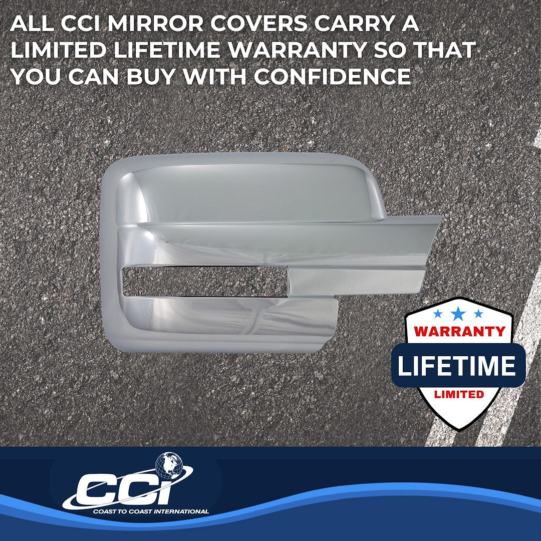 Coast to Coast Toyota Tacoma 12-15 (Full w/o Turn Signal) Mirror Covers, Chrome (CCIMC67421)