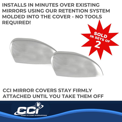 Coast to Coast Ford Escape 13-16 (Top Half w/o Turn Signal) Mirror Covers, Chrome (CCIMC67491)