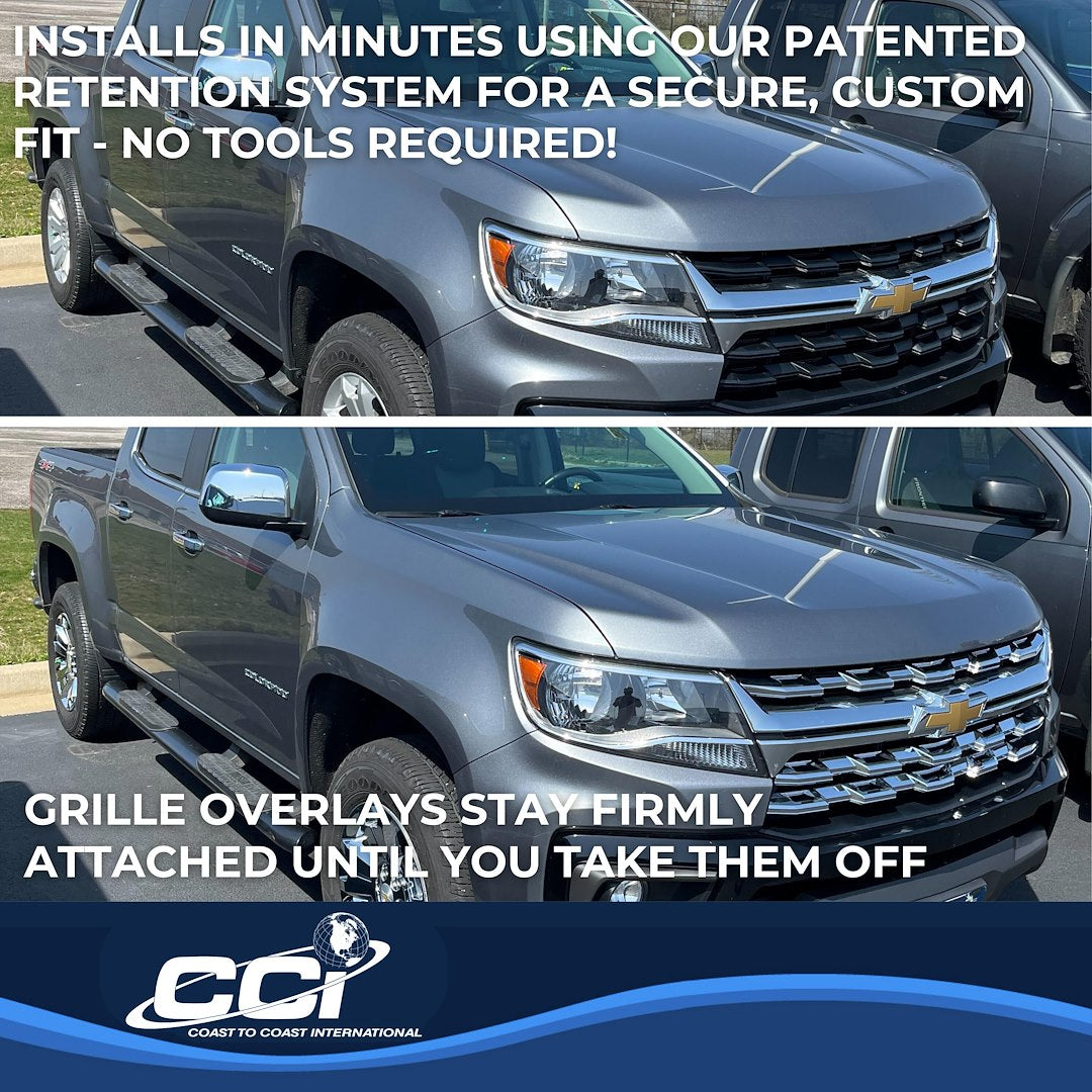 Coast to Coast Chevrolet Colorado 21-22 LT/WT Grille Overlay, Chrome (GI181)