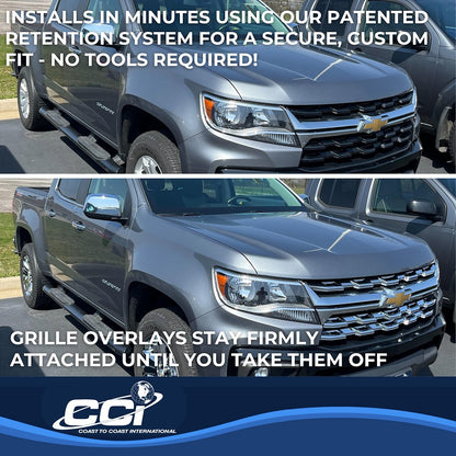 Coast to Coast Chevrolet Colorado 21-22 LT/WT Grille Overlay, Chrome (GI181)
