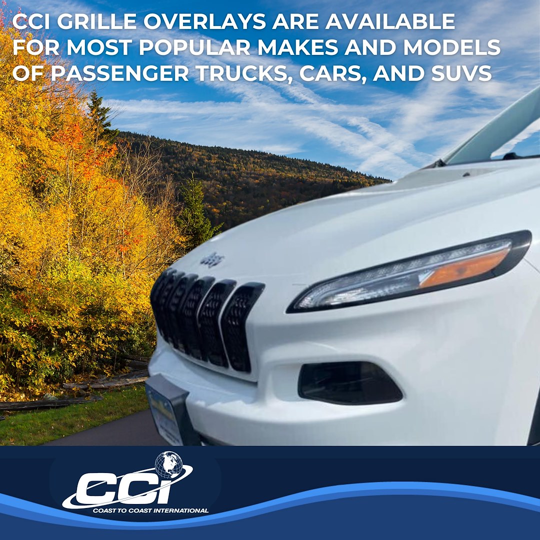 Coast to Coast Jeep Cherokee 14-18 Grille Overlay, Gloss Black (ABS6473B)