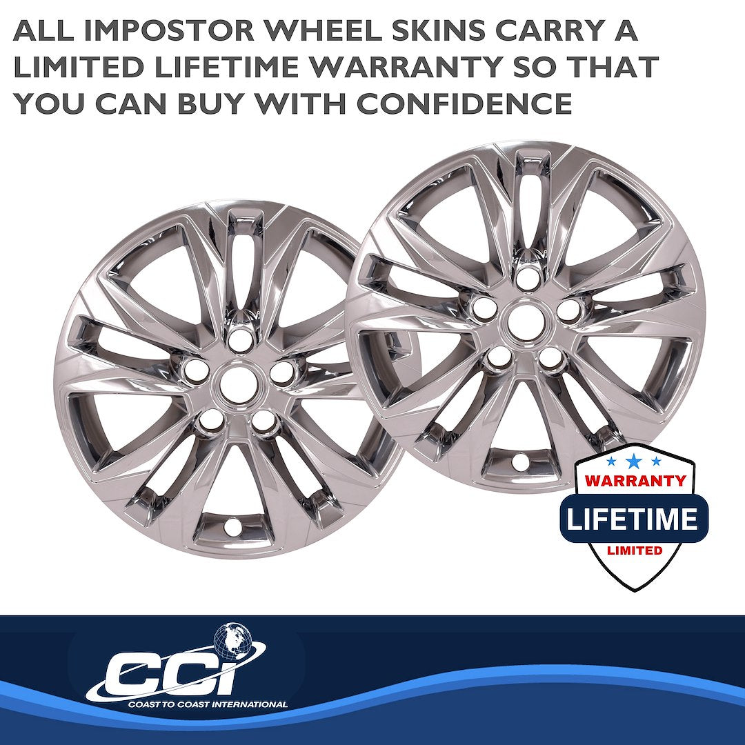 Coast to Coast IMPostor Wheel Skins 17", Chrome, Set of 4 – Fits 2021-23 Chevrolet Trailblazer LS (IMP469X)