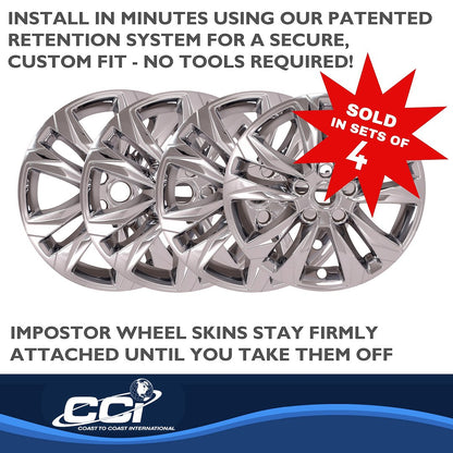 Coast to Coast IMPostor Wheel Skins 17", Chrome, Set of 4 – Fits 2021-23 Chevrolet Trailblazer LS (IMP469X)