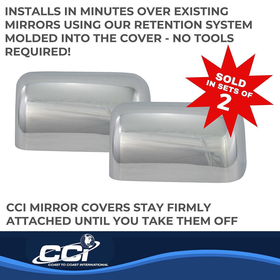 Coast to Coast Ford Superduty 08-16 (Top Half Tow) Mirror Covers, Chrome (CCIMC67409A)