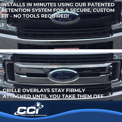 Coast to Coast Ford Superduty 17-19 XL Grille Overlay, Chrome (IWCGI147)