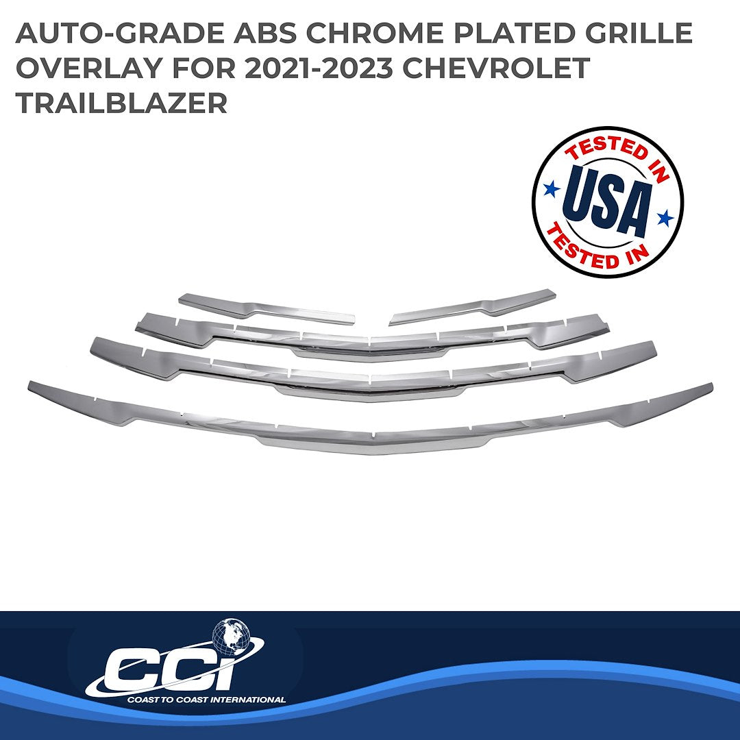 Coast to Coast Chevrolet Trailblazer 21-23 L/LS/LT Grille Overlay, Chrome (GI180)