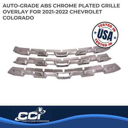 Coast to Coast Chevrolet Colorado 21-22 LT/WT Grille Overlay, Chrome (GI181)