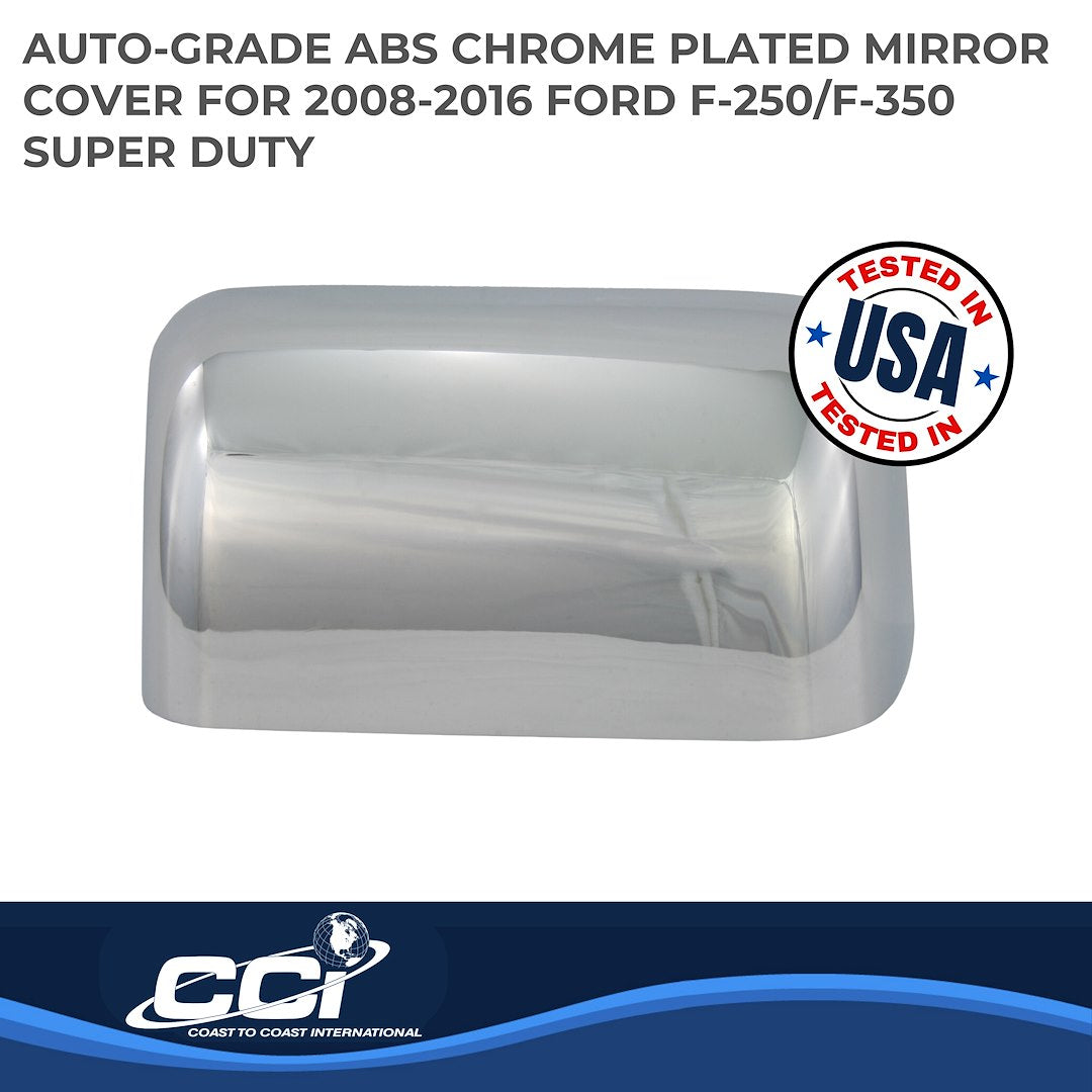 Coast to Coast Ford Superduty 08-16 (Top Half Tow) Mirror Covers, Chrome (CCIMC67409A)