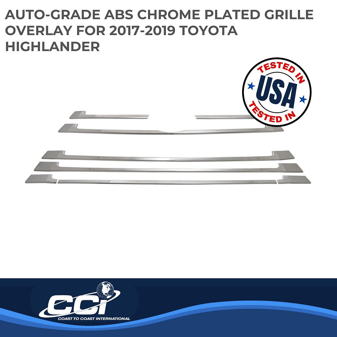 Coast to Coast Toyota Highlander 17-19 LE/SE/XLE Grille Overlay, Chrome (IWCGI154)