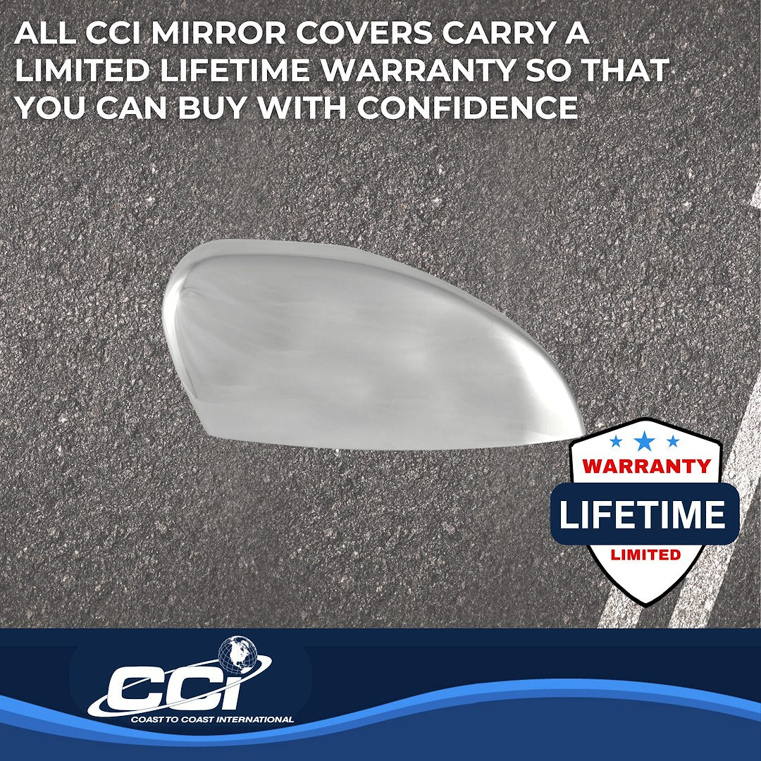 Coast to Coast Ford Escape 13-16 (Top Half w/o Turn Signal) Mirror Covers, Chrome (CCIMC67491)