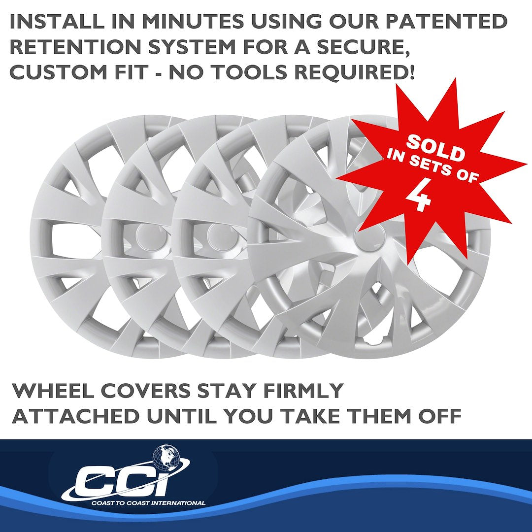 Coast to Coast Universal (15"/ 6 Y Spoke) Wheel Covers, Silver (IWC53315S)