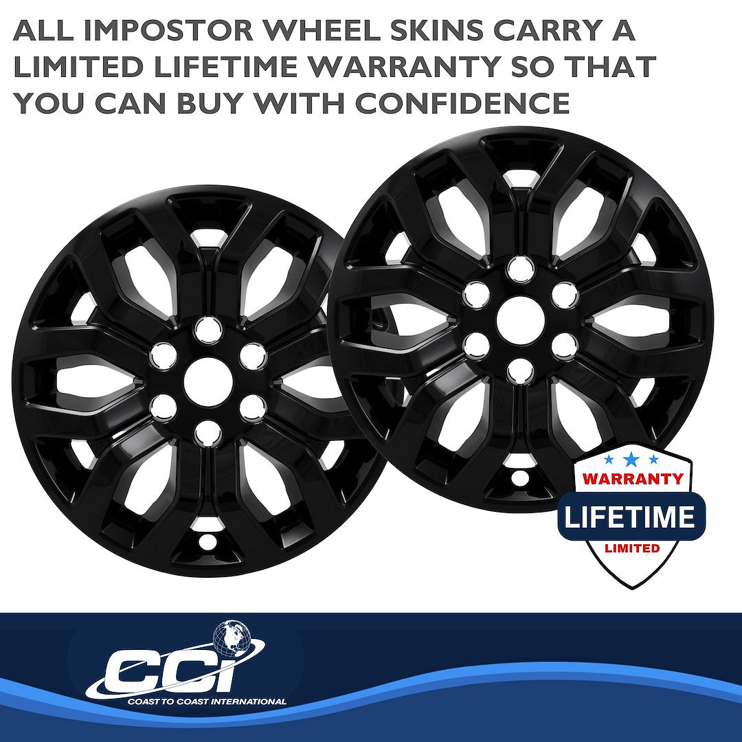 Coast to Coast IMPostor Wheel Skins 18", Gloss Black, Set of 4 – Fits 2021-23 Ford F-150 King Ranch (IMP491BLK)