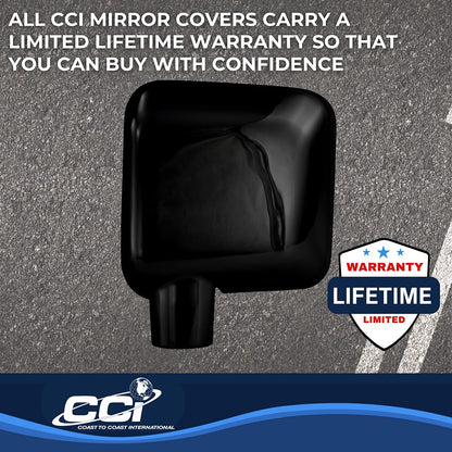 Coast to Coast Jeep Wrangler JK 07-18 (Full w/o Turn Signal) Mirror Covers, Gloss Black (CCIMC67401BK)