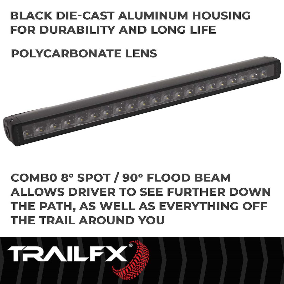 TrailFX 30" LED Light Bar 165W Combo Beam 13860 Lumens Black Housing with Wiring and Mounting Brackets