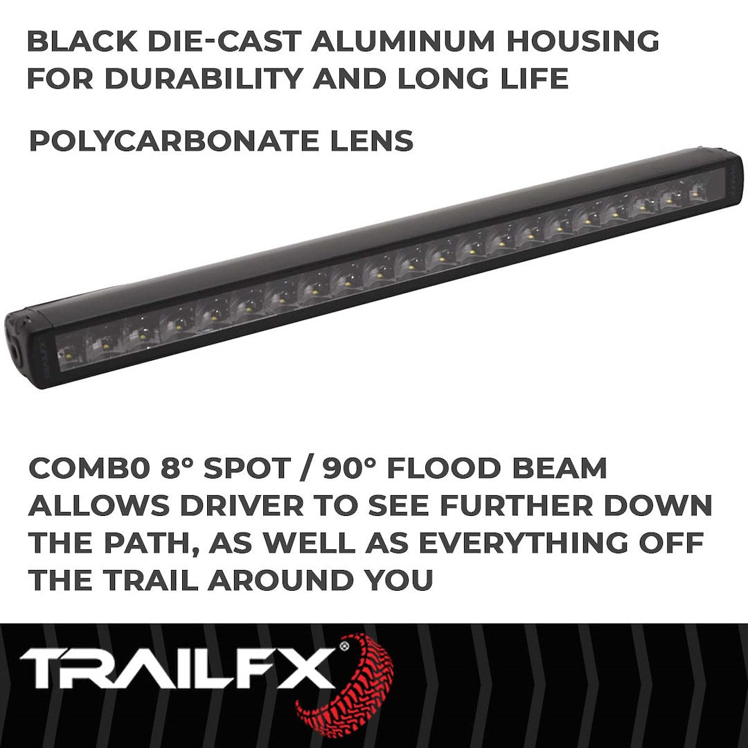 TrailFX 20" LED Light Bar for Off-Road Mid-Size & Full-Size Pickup Trucks, Jeeps, SUVs, UTVs/Side-by-Sides - 105W, Combo Beam, 8820 Lumens