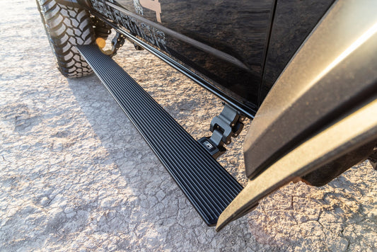 Body Armor E-Power Board Steps - Matte Black Textured Finish, Heavy-Duty Aluminum, LED Lit - Fits 2021–2024 Ford Bronco 2-Door