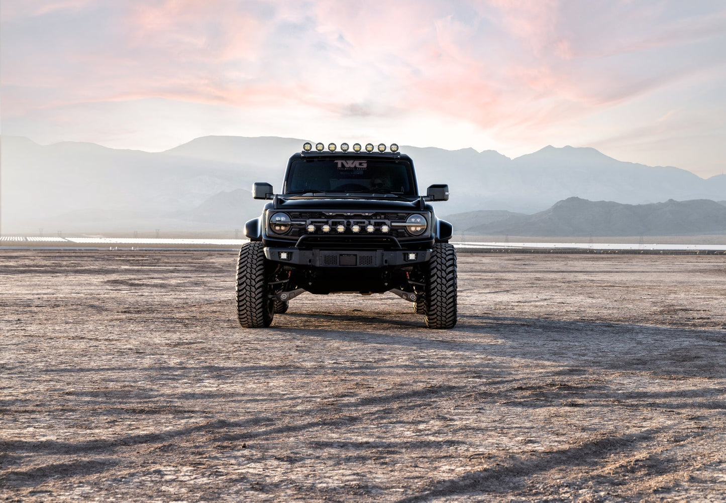 Body Armor Odyssey Front Bumper - Textured Black Powder-Coated Steel - Fits 2021-2024 Ford Bronco (With Bull Bar, Winch Mount, D-Ring Mounts)
