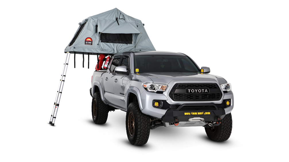 Body Armor Sky Ridge Pike 2 Rooftop Tent - Sleeps 3 Adults, Waterproof Polyester/Cotton Canvas - Includes Ladder & Mattress