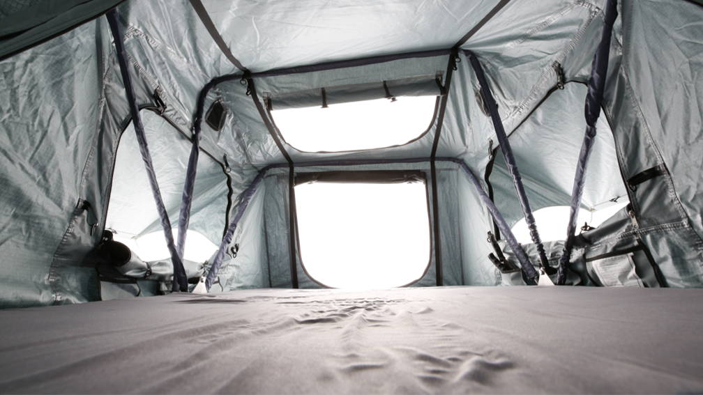 Body Armor Sky Ridge Pike 2 Rooftop Tent - Sleeps 3 Adults, Waterproof Polyester/Cotton Canvas - Includes Ladder & Mattress