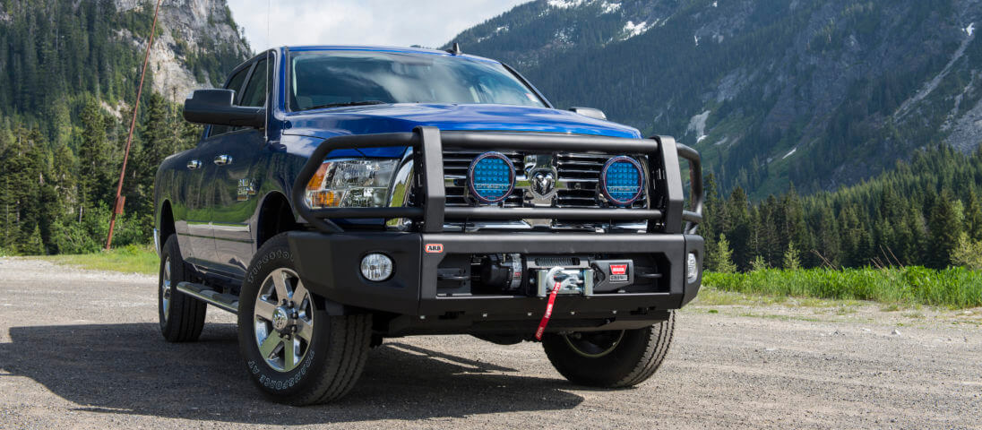 ARB Deluxe Modular Bar Front Bumper for Truck – Fits 2010-2018 Ram 2500 / 3500 – Black Steel, With Grille Guard, Winch & D-Ring Mounts (1PC)