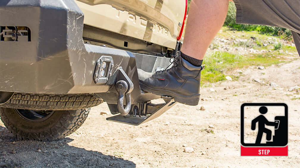Body Armor Backbone Hitch Skid – 2-Inch Receiver Mount, Black Matte Powder Coated Steel, Protects Hitch, Trailer Wiring, and Rear Bumper