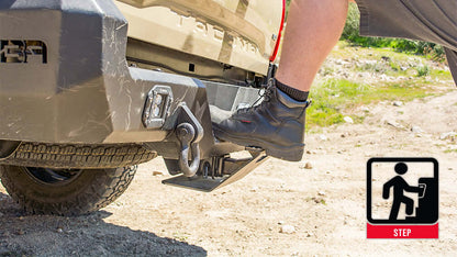 Body Armor Backbone Hitch Skid – 2-Inch Receiver Mount, Black Matte Powder Coated Steel, Protects Hitch, Trailer Wiring, and Rear Bumper