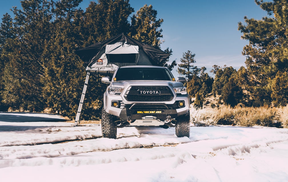 Body Armor Sky Ridge Pike 2 Rooftop Tent - Sleeps 3 Adults, Waterproof Polyester/Cotton Canvas - Includes Ladder & Mattress