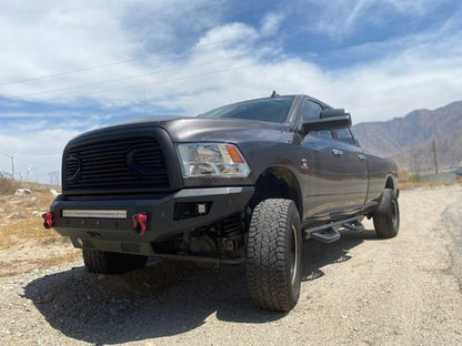 Body Armor Ambush Side Steps - Black Matte Textured Steel - Fits 2009-2018 Dodge RAM 1500 Crew Cab, 2018-2024 Dodge RAM 1500 Crew Cab (Classic Body Style), 2010-2024 RAM 2500/3500/4500/5500 Crew Cab