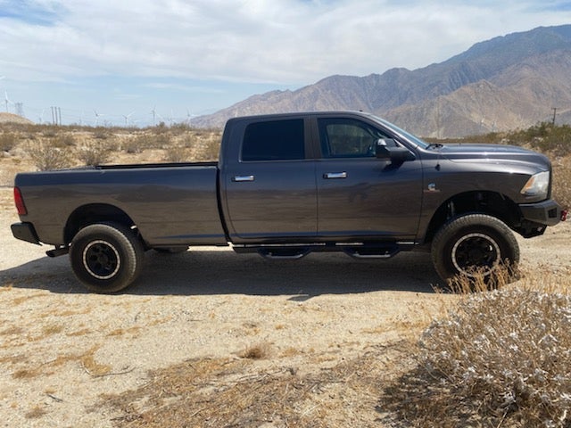 Body Armor Ambush Side Steps - Black Matte Textured Steel - Fits 2009-2018 Dodge RAM 1500 Crew Cab, 2018-2024 Dodge RAM 1500 Crew Cab (Classic Body Style), 2010-2024 RAM 2500/3500/4500/5500 Crew Cab