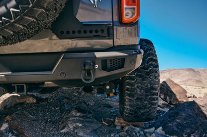 Body Armor Odyssey Rear Bumper - Textured Black Powder-Coated Steel, Light Cutouts, License Plate Mount - Fits 2021-2024 Ford Bronco