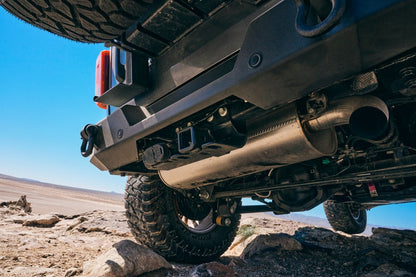 Body Armor Odyssey Rear Bumper - Textured Black Powder-Coated Steel, Light Cutouts, License Plate Mount - Fits 2021-2024 Ford Bronco