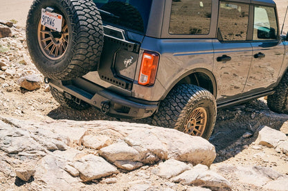Body Armor Odyssey Rear Bumper - Textured Black Powder-Coated Steel, Light Cutouts, License Plate Mount - Fits 2021-2024 Ford Bronco