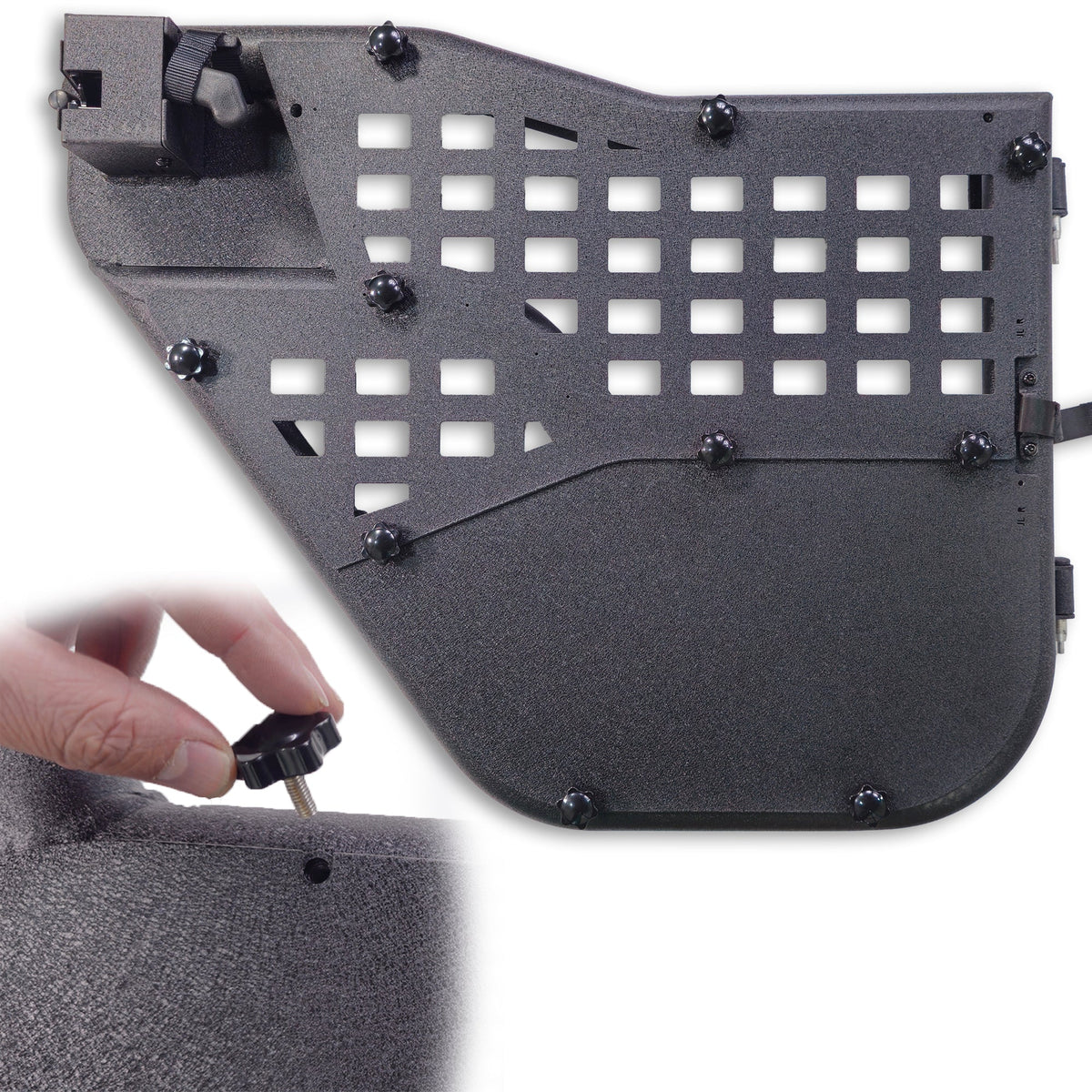 EZ4X4 2007–2018 Jeep JKU Wrangler 4DR Alpha Tube Door Replacement Panels (Upper MOLLE & Solid Lower)