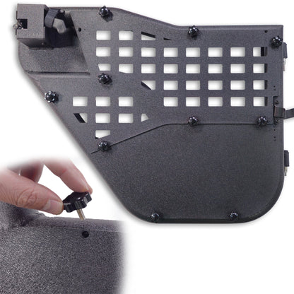 EZ4X4 2007–2018 Jeep JKU Wrangler 4DR Alpha Tube Door Replacement Panels (Upper MOLLE & Solid Lower)