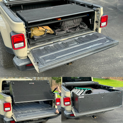 EZ4X4 Tailgate Extender & Secure Bed Box for 2020 & Up Jeep JT Gladiator – Lockable Truck Bed Storage