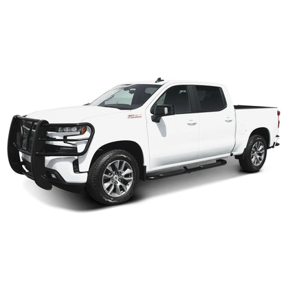 Westin Platinum 4" Oval Nerf Step Bars Black Steel – Fits 2019-26 Silverado/Sierra 1500 Crew Cab