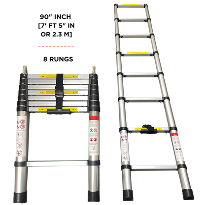 23ZERO Telescoping Ladder 9'5" (2.9M) for Roof Top Tents - Lightweight Aluminum Ladder for Pickup Trucks, SUVs & Vans
