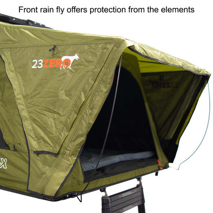 23Zero Armadillo AX2 Roof Top Tent – Aluminum RTT with X-Frame, LST Fabric & LED Light Bar – 4 Season, Sleeps 2 Adults