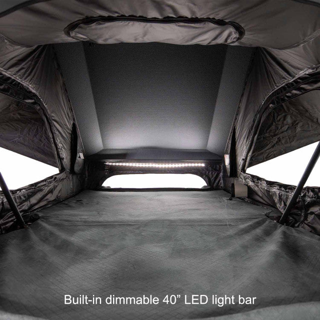 23Zero Armadillo AX2 Roof Top Tent – Aluminum RTT with X-Frame, LST Fabric & LED Light Bar – 4 Season, Sleeps 2 Adults