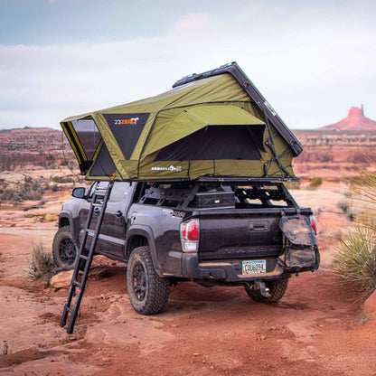23Zero Armadillo AX2 Roof Top Tent – Aluminum RTT with X-Frame, LST Fabric & LED Light Bar – 4 Season, Sleeps 2 Adults