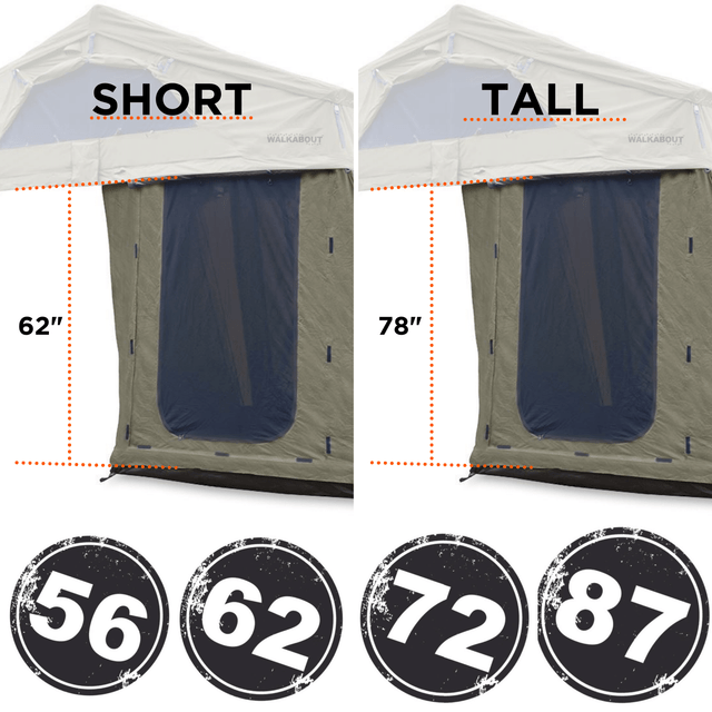 23ZERO Walkabout 62 Short Olive Annex Rooftop Tent for Pickup Trucks, SUVs & Crossovers - Additional Shelter for Roof Top Tent
